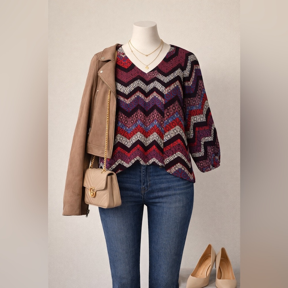 Chevron Patterned Blouse